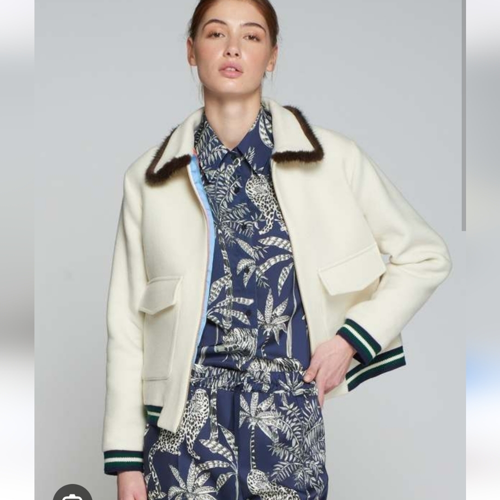 VILAGALLO NWT Riverlane Wool Bomber Jacket